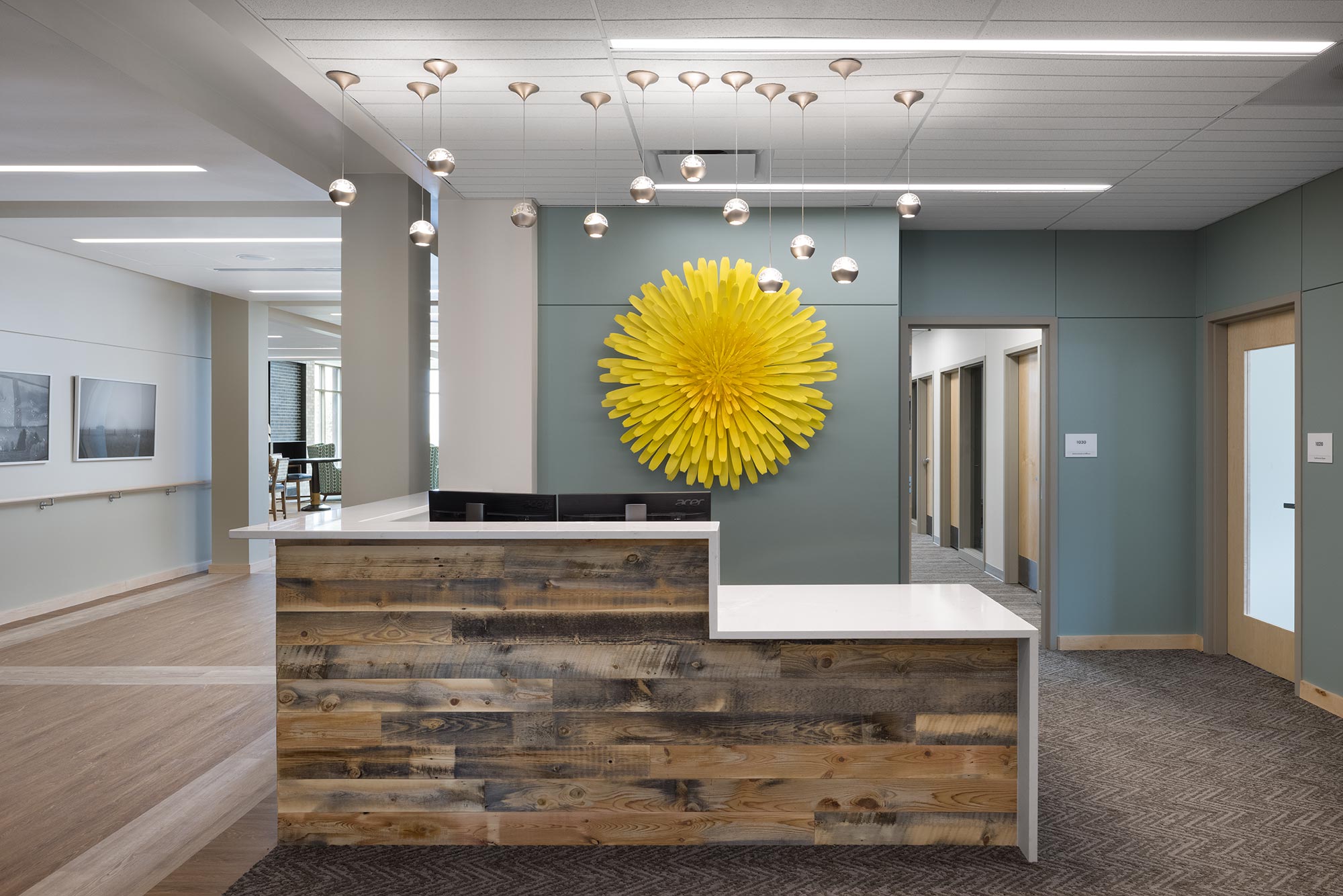 reception area at Sage Living in Jackson Hole, Wyoming